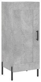 Credenza grigio cemento 34,5x34x180 cm in legno multistrato