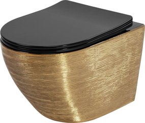 Vaso WC sospeso Rea Carlo Mini Tornado Black Brush Gold