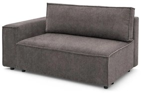 Modulo divano in velluto a coste marrone chiaro, angolo sinistro Nihad modular - Bobochic Paris