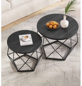 Set di 2 tavolini da salotto TALIA neri