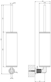 Porta Scopino A Parete rame spazzolato 708 Inciso 58519 Gessi