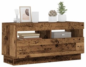 Mobile Porta Tv Con Led Legno Antico 80x35x40 Cm Multistrato /