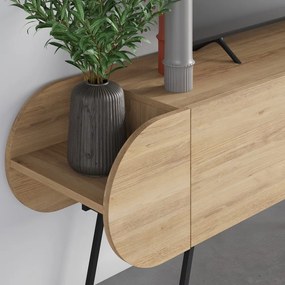 Tavolo TV in rovere naturale 195x57 cm Saluso - Marckeric