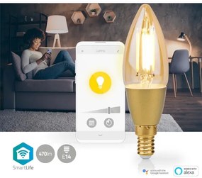 Nedis WIFILRF10C37 - Lampadina LED dimmerabile E14/4,9W/230V 1800-3000K Wi-Fi Tuya
