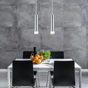 Lampadario a sospensione con filo ARMIN 2xGU10/10W/230V cromo lucido