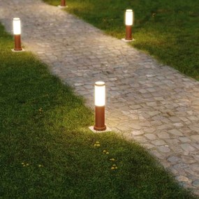 Paletto da Giardino 40cm acciaio inox CORTEN IK06 IP54 base E27