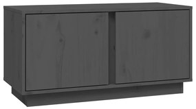 Mobile porta tv grigio 80x35x40,5 cm in legno massello di pino