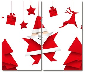 Tagliere in vetro Vacanze Babbo Natale Regali 60x52 cm