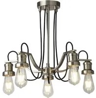 Lampadario Contemporaneo Olivia Acciaio Argento 5 Luci E27