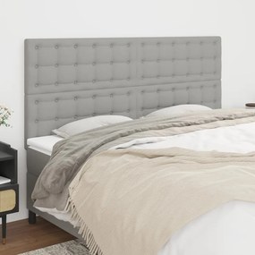Testiera 4 Pz Grigio Chiaro 80x5x78/88 Cm İn Tessuto /