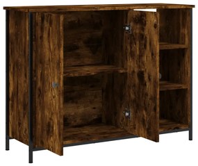 Credenza rovere fumo 100x33x75 cm in legno multistrato