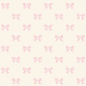 Carta da parati Fiocchi rosa e bianco, 53 cm x 10.05 m