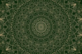 Stampa su tela – Mandala decorativa dettagliata in verde
