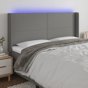 Testiera A Led Grigioscuro 183x16x118/128cm İntessuto /