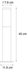 Lampada da palo moderna per esterni nera 45 cm IP44 - Rox