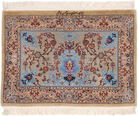 Isfahan Tappeto 110 x 80 Giallo (Iran) Annodato A Mano