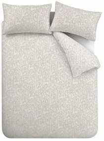 Set copripiumino e federa greige in cotone per letto matrimoniale e per letto esteso 230x220 cm Woodland – Bianca