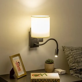 Brilagi - Applique a LED NUBILA 1xE27/25W/230V + LED/3W nero/color crema