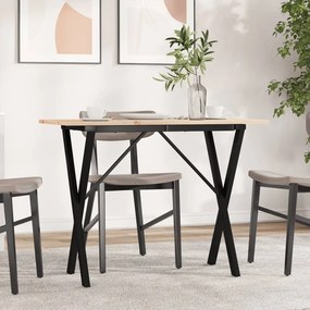 Tavolo Da Pranzo Telaio A X 100x50x75 Cm Legno Pino E Acciaio /