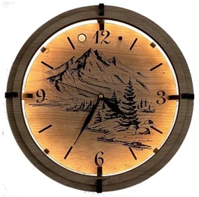 Li-Go 23697/DUB/BAT2 - Orologio LED dimmerabile con sensore, LED/1xAA, Ø 32 cm, rovere