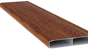 Doga per pannelli ALBA Maia aperta rovere dorato in alluminio H 12.5 x L 148 cm x Sp 20 mm, 4 pezzi