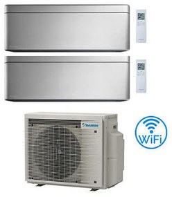 Daikin - Climatizzatore garanzia italia Stylish Silver WiFi Dual Split Inverter 9000 + 18000 btu con u.e. 2MXM50A9 Classe a+++/a++ novita' 2024
