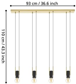 Eglo 98858 - Lampadario su corda  BITACHITO 4xE27/40W/230V