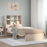 Letto Libreria senza Materasso 90x190 cm Legno Massello Pino 3322379