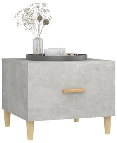 Tavolini salotto 2pz grigi cemento 50x50x40cm legno multistrato