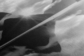 Quadro su tela – Milford Sound all'alba in bianco e nero