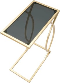 Tavolo contenitore con piano in vetro 25,5x45,5 cm Glam - Mauro Ferretti