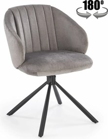 Sedia girevole K533 in tessuto grigio