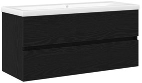 Mobile lavabo  con lavabo integrato rovere nero in legno ingegnerizzato