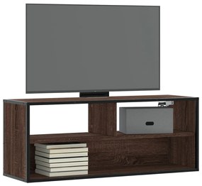 Mobile Tv Rovere Marrone 100x31x39,5 Cm İn Truciolato E Metallo /