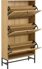 Scarpiera con ante effetto rovere in colore naturale 72x140x25 cm Albany - Actona