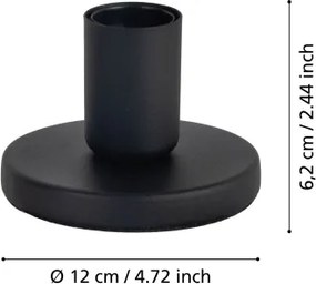 Eglo 31829 - Base per lampada POZELLO 1xE27/40W/230V nera