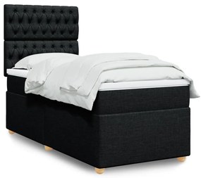 Giroletto A Molle Con Materasso Nero 90x200 Cm İn Tessuto /