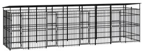 Gabbia Per Cani Da Esterno Con Tetto İn Acciaio 14,75 M² /