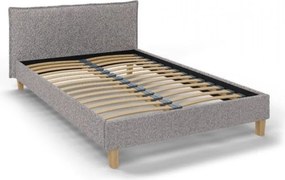 Letto matrimoniale imbottito grigio con griglia 140x200 cm Tina - Ropez