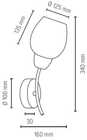 Spot-Light 8320174 - Applique PARMA 1xE27/60W/230V