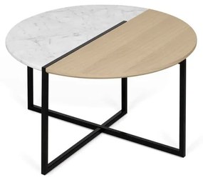 Tavolino rotondo con piano in rovere ø 80 cm Sonata - TemaHome