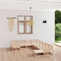 Set Divani da Giardino 10 pz in Legno Massello di Pino 3076024