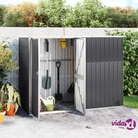 vidaXL Capanno per Attrezzi Antracite 225x89x161 cm Acciaio Zincato