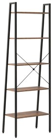 Scaffale Autoportante 5 Ripiani Marrone Scuro Nero 56x35x174 cm