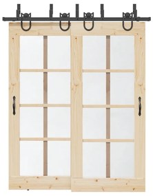 Kit Di Binari Per Porte Scorrevoli 183 Cm Acciaio Nero /