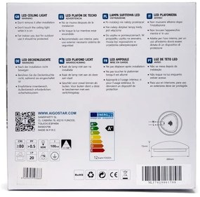 Aigostar - Plafoniera LED/12W/230V 3000K Ø 28 cm