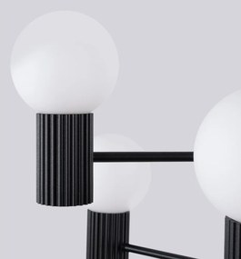 Lampadario nero con paralume in vetro Orbital – Sollux