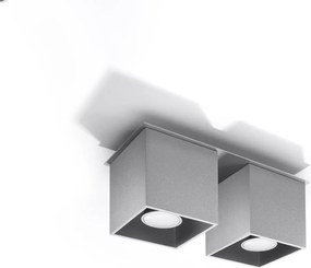 Applique Rettangolare da soffitto 2xGU10 QUAD 2 in alluminio