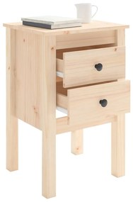 Comodini 2 pz 40x35x61,5 cm in legno massello di pino