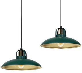Lampadario su filo FELIX 2xE27/60W/230V verde